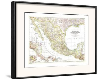 1953 Mexico And Central America Map Framed Art Print By National Geographic Maps Artcom