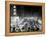 1953 Night Scene of Chicago, State Street with Traffic and Movie Marquee with Pedestrians-null-Framed Premier Image Canvas