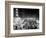 1953 Night Scene of Chicago, State Street with Traffic and Movie Marquee with Pedestrians-null-Framed Photographic Print