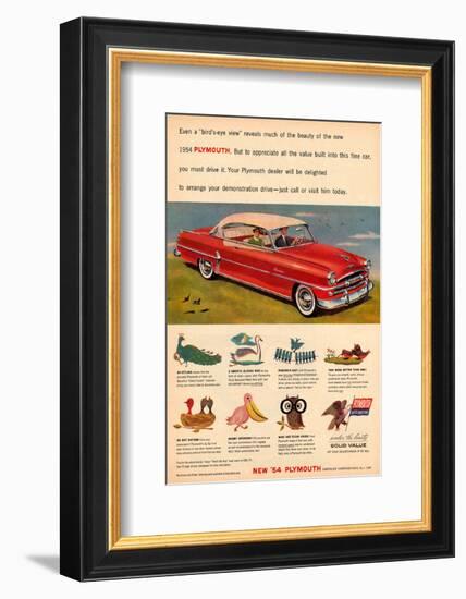 1954 Plymouth- Bird's-Eye View-null-Framed Premium Giclee Print