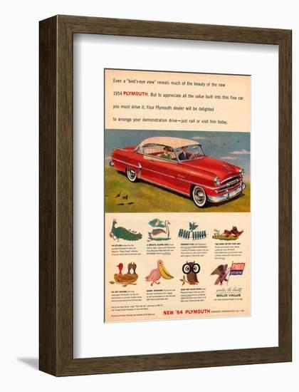 1954 Plymouth- Bird's-Eye View-null-Framed Premium Giclee Print