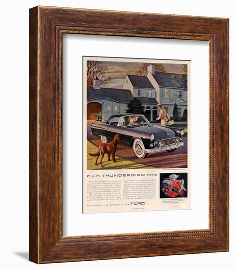 1955 6 A.M. Thunderbird Time-null-Framed Art Print