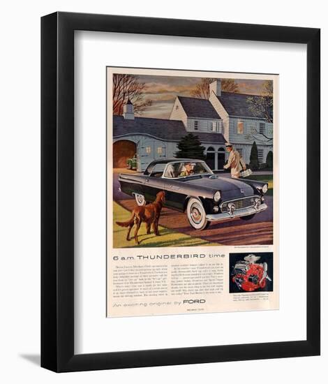 1955 6 A.M. Thunderbird Time-null-Framed Art Print