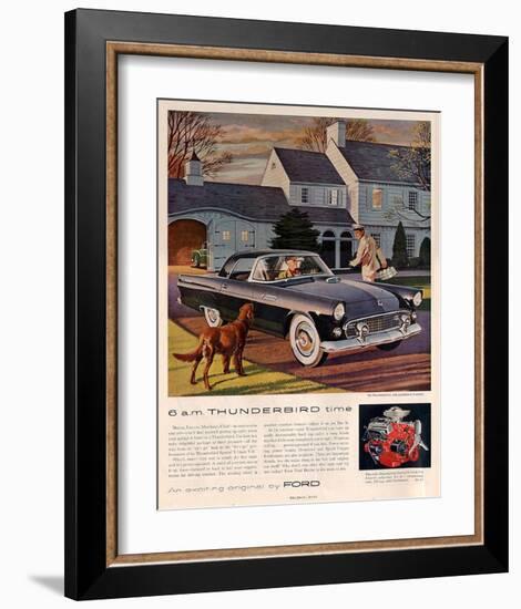 1955 6 A.M. Thunderbird Time-null-Framed Art Print