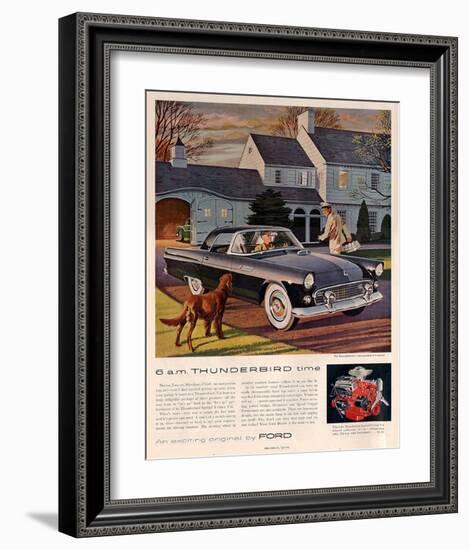 1955 6 A.M. Thunderbird Time-null-Framed Art Print