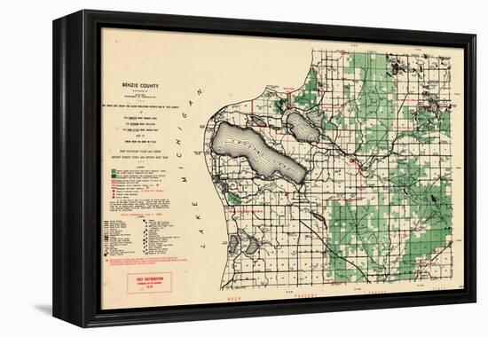 1955, Benzie County, Crystal Lake, Michigan, United States-null-Framed Premier Image Canvas