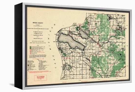 1955, Benzie County, Crystal Lake, Michigan, United States-null-Framed Premier Image Canvas