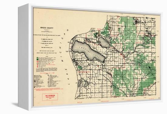 1955, Benzie County, Crystal Lake, Michigan, United States-null-Framed Premier Image Canvas