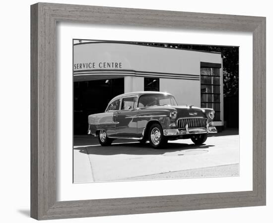 1955 Chev Belair 7 B&W-Clive Branson-Framed Photo