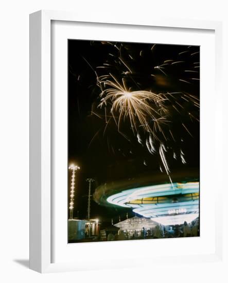 1955: Fireworks Display over Iowa State Fair, Des Moines, Iowa-John Dominis-Framed Photographic Print
