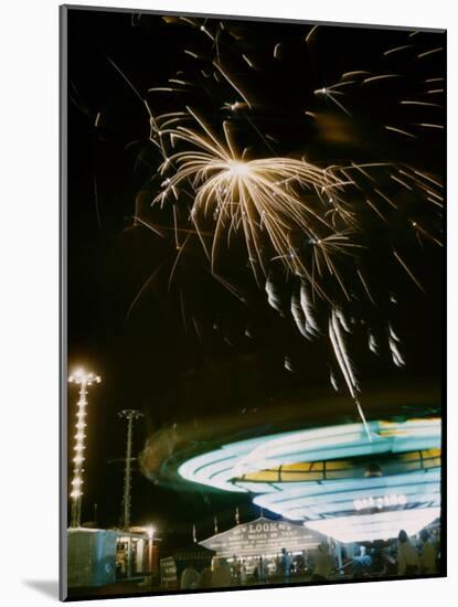 1955: Fireworks Display over Iowa State Fair, Des Moines, Iowa-John Dominis-Mounted Photographic Print