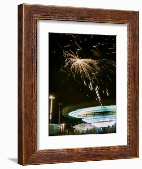 1955: Fireworks Display over Iowa State Fair, Des Moines, Iowa-John Dominis-Framed Photographic Print