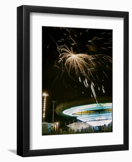 1955: Fireworks Display over Iowa State Fair, Des Moines, Iowa-John Dominis-Framed Photographic Print