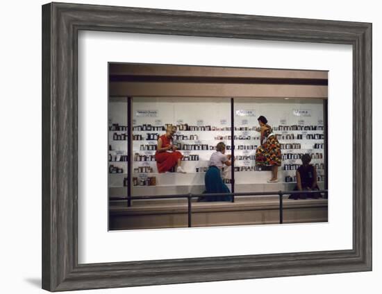 1955: Judges Examining Various Preserves and Butters, at the Iowa State Fair, Des Moines, Iowa-John Dominis-Framed Photographic Print