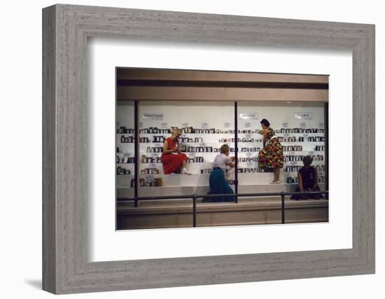 1955: Judges Examining Various Preserves and Butters, at the Iowa State Fair, Des Moines, Iowa-John Dominis-Framed Photographic Print