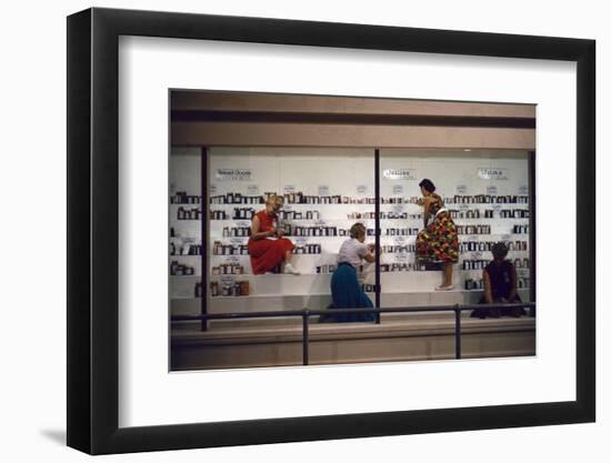 1955: Judges Examining Various Preserves and Butters, at the Iowa State Fair, Des Moines, Iowa-John Dominis-Framed Photographic Print