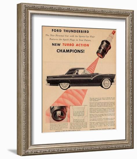 1955 Thunderbird-Turbo Action-null-Framed Art Print