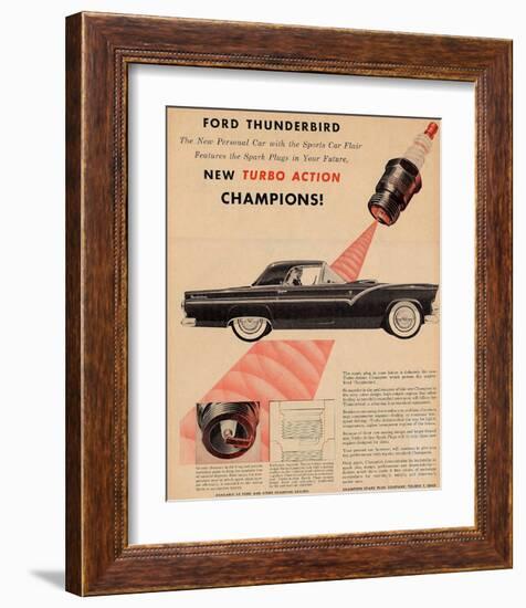 1955 Thunderbird-Turbo Action-null-Framed Art Print