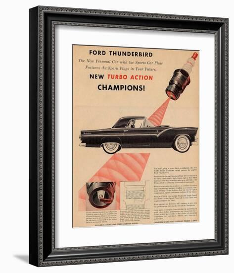 1955 Thunderbird-Turbo Action-null-Framed Art Print