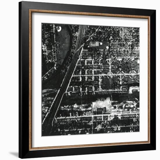 1956 Aerial Photograph of Love Canal Showing a School and Houses Built over and Near a Landfill-null-Framed Photo