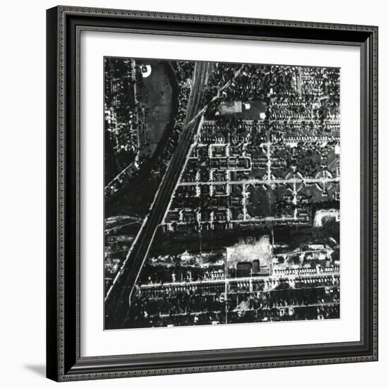 1956 Aerial Photograph of Love Canal Showing a School and Houses Built over and Near a Landfill-null-Framed Photo