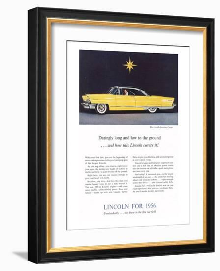 1956 Lincoln Premiere Coupe-null-Framed Art Print