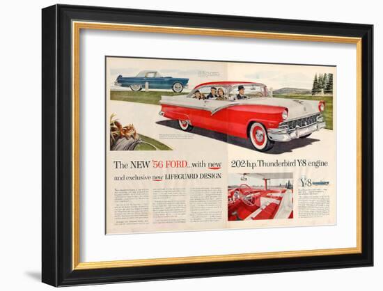 1956 Thunderbird Y-8 Engine-null-Framed Art Print