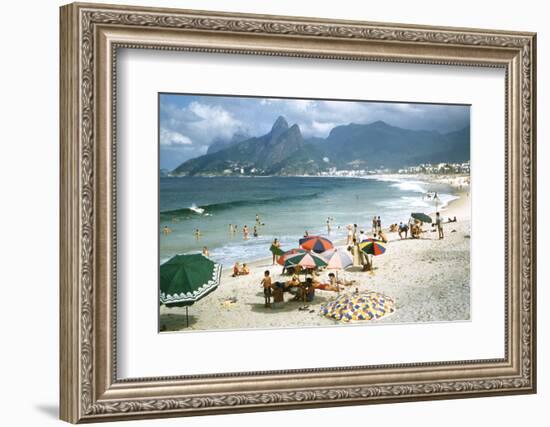 1957: Copacabana Beach, Rio De Janeiro, Brazil-Dmitri Kessel-Framed Photographic Print