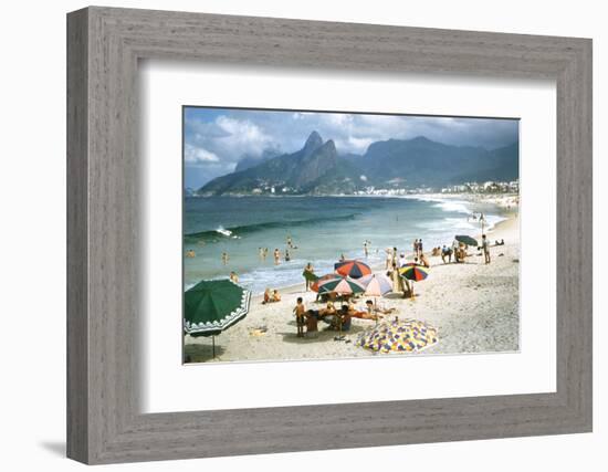 1957: Copacabana Beach, Rio De Janeiro, Brazil-Dmitri Kessel-Framed Photographic Print