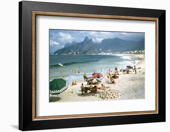 1957: Copacabana Beach, Rio De Janeiro, Brazil-Dmitri Kessel-Framed Photographic Print