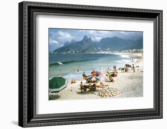 1957: Copacabana Beach, Rio De Janeiro, Brazil-Dmitri Kessel-Framed Photographic Print