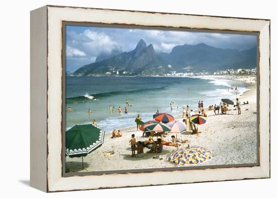 1957: Copacabana Beach, Rio De Janeiro, Brazil-Dmitri Kessel-Framed Premier Image Canvas