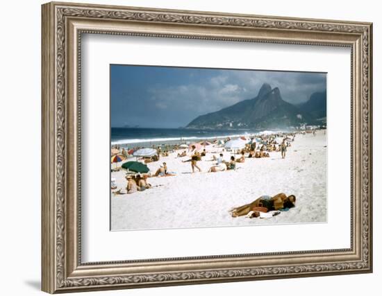 1957: Copacabana Beach, Rio De Janeiro, Brazil-Dmitri Kessel-Framed Photographic Print