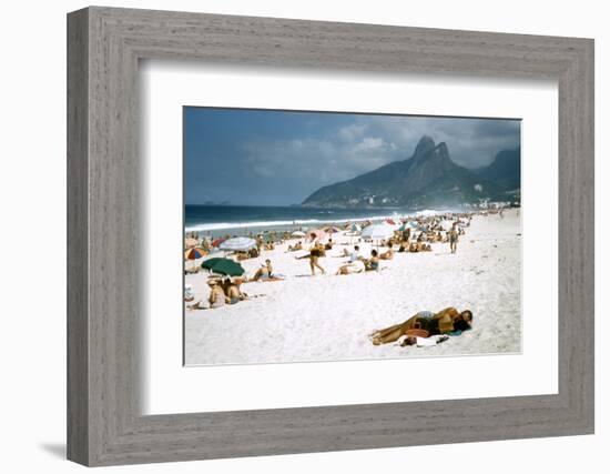 1957: Copacabana Beach, Rio De Janeiro, Brazil-Dmitri Kessel-Framed Photographic Print