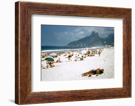 1957: Copacabana Beach, Rio De Janeiro, Brazil-Dmitri Kessel-Framed Photographic Print