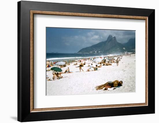 1957: Copacabana Beach, Rio De Janeiro, Brazil-Dmitri Kessel-Framed Photographic Print