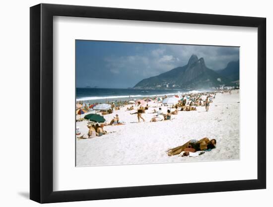 1957: Copacabana Beach, Rio De Janeiro, Brazil-Dmitri Kessel-Framed Photographic Print