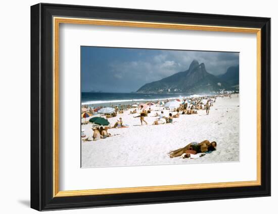 1957: Copacabana Beach, Rio De Janeiro, Brazil-Dmitri Kessel-Framed Photographic Print