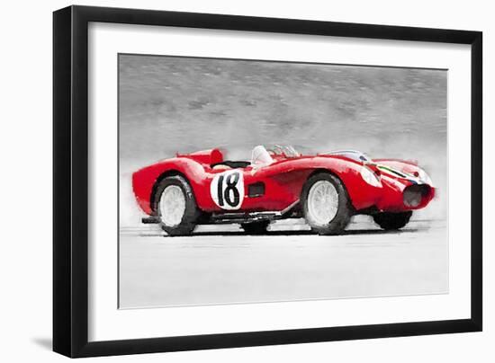 1957 Ferrari Testarossa Watercolor-NaxArt-Framed Premium Giclee Print