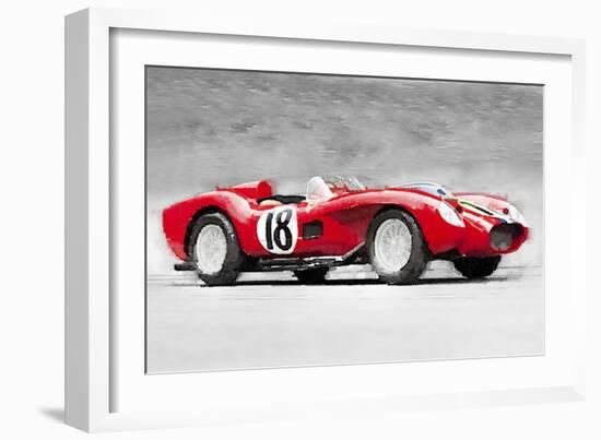 1957 Ferrari Testarossa Watercolor-NaxArt-Framed Premium Giclee Print