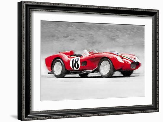 1957 Ferrari Testarossa Watercolor-NaxArt-Framed Premium Giclee Print