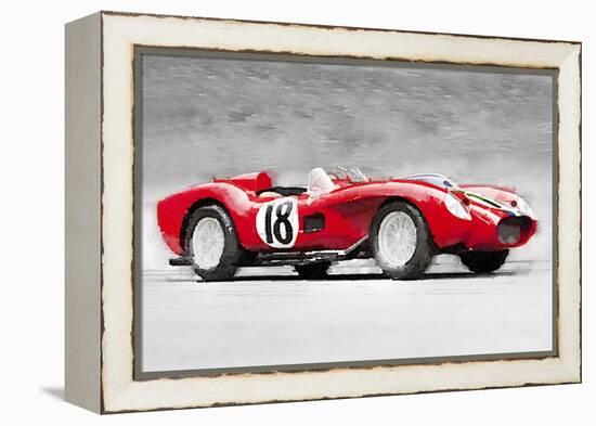 1957 Ferrari Testarossa Watercolor-NaxArt-Framed Stretched Canvas