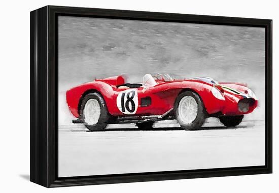 1957 Ferrari Testarossa Watercolor-NaxArt-Framed Stretched Canvas