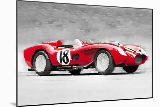 1957 Ferrari Testarossa Watercolor-NaxArt-Mounted Art Print