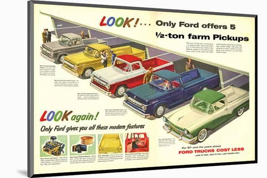 1957 Ford Offers 5½Ton Pickups-null-Mounted Art Print