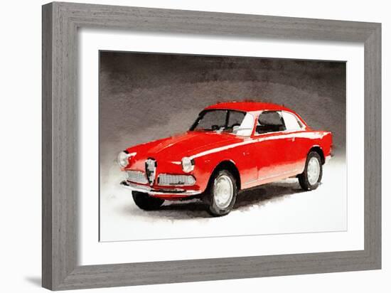 1958 Alfa Romeo Giulietta Sprint Watercolor-NaxArt-Framed Art Print