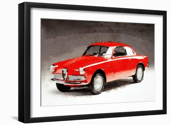 1958 Alfa Romeo Giulietta Sprint Watercolor-NaxArt-Framed Art Print