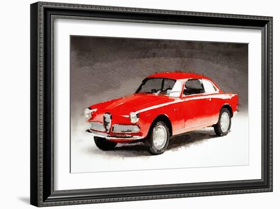 1958 Alfa Romeo Giulietta Sprint Watercolor-NaxArt-Framed Art Print