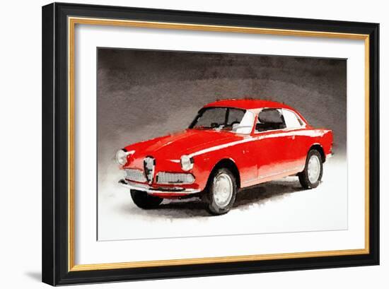 1958 Alfa Romeo Giulietta Sprint Watercolor-NaxArt-Framed Art Print