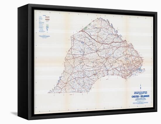 1958, Chester and Delaware Counties Map, Pennsylvania, United States-null-Framed Premier Image Canvas